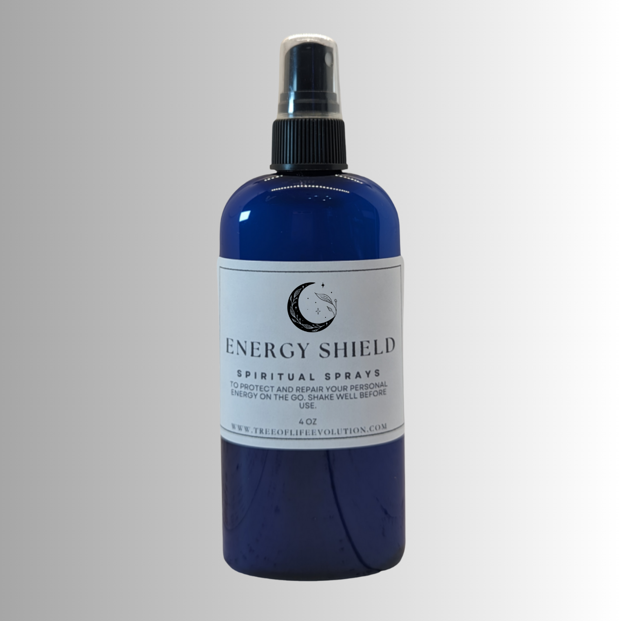 Spiritual spray in a blue bottle