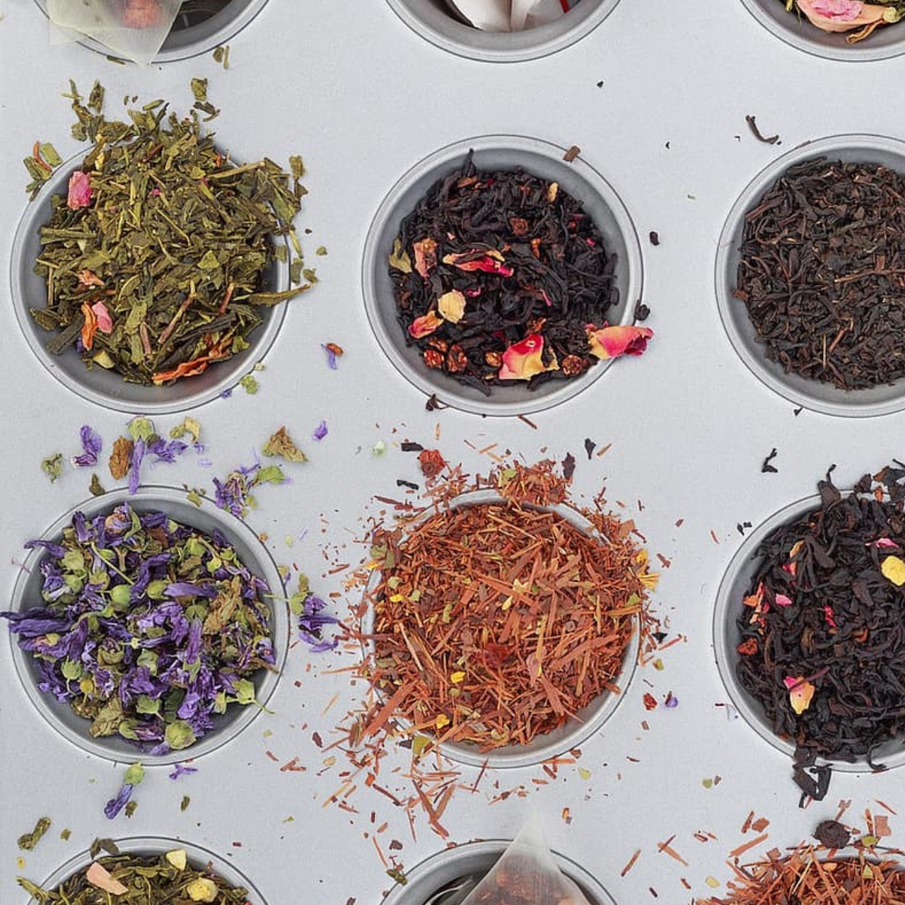 Variety of herbal teas