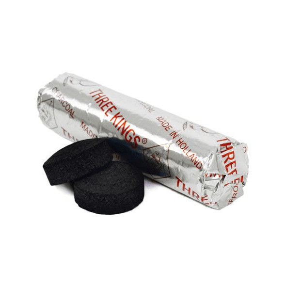 Charcoal Tablets, pack of 10, Three Kings Charcoal Tablets 33mm